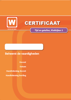 ERK - Tijd en Getallen - Klokkijken - Certificaat