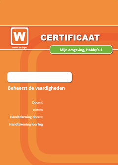 ERK - Mijn Omgeving - Hobby&#039;s - Certificaat